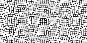 Seamless geometric pattern with woven and distorted checkers