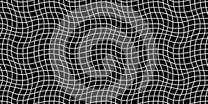 Seamless geometric pattern with woven and distorted checkers