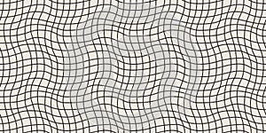 Seamless geometric pattern with woven and distorted checkers