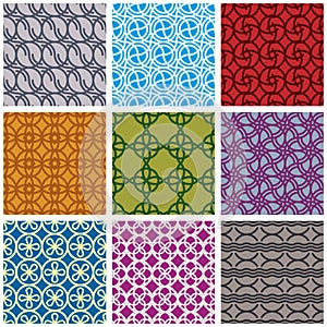 Seamless geometric patterns set 2.