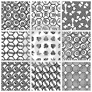 Seamless geometric patterns set 4.