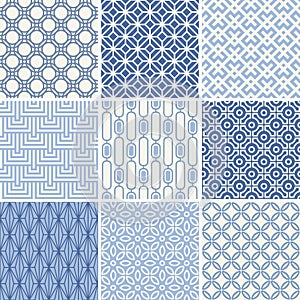 Seamless geometric patterns set