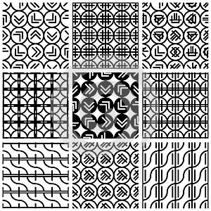 Seamless geometric patterns set 5.