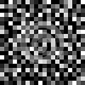 Seamless geometric pixel noise black gray white pattern vector illustration