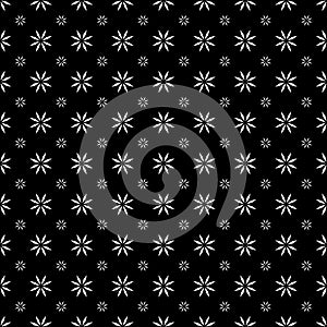 Decorative Seamless Floral Geometric Black & White Pattern Background