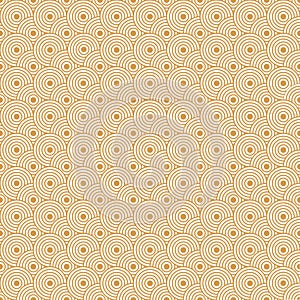 Seamless geometric seamless pattern with golden round elements
