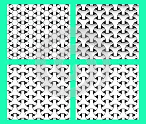 Seamless geometric stencil pattern, vector art