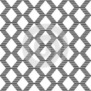 Seamless Geometric Triangles Shaping Highlighted Repeated Design On White Background