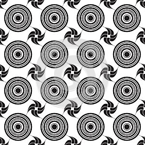 Seamless Geometric Twirl Circle Pattern