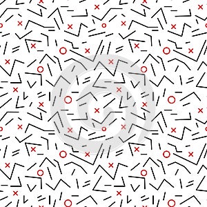 Seamless geometric vintage pattern in retro 80s style, memphis. Ideal for fabric design, paper print and website