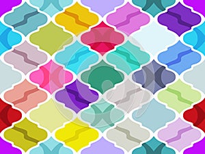 Seamless geometric vivid colorful vintage pattern of shapes