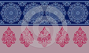 Seamless Geometrical  Border Pattern ON NAVY