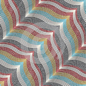 seamless geometrical line pattern on fabric textrues background