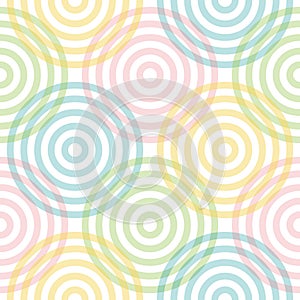 Seamless Geometry Pattern Background of multicolor transparent overlapping Circles.