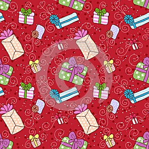 Seamless gift boxes pattern