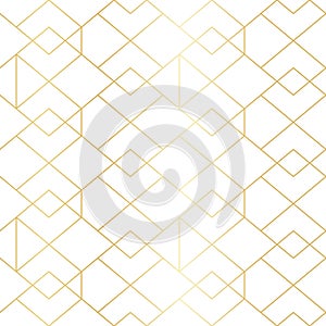 Seamless gold geometric pattern with line rhombus