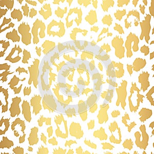 Seamless gold leopard print. Vector pattern, texture, background