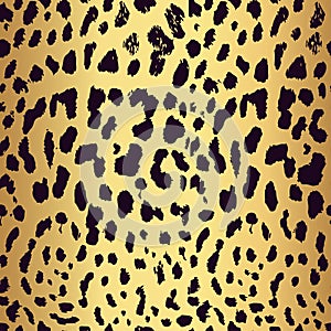 Seamless gold leopard print. Vector pattern, texture, background