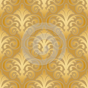 Seamless gold silk wallpaper pattern