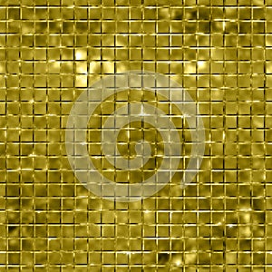 Seamless gold sparking and glittering mosaic background