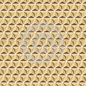 Seamless golden geometric triangle facet pattern background