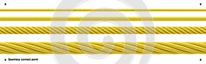 Seamless golden rope shiny gold cable