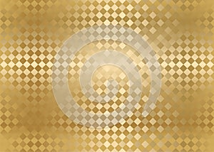 Seamless golden silk plaid pattern. Rhombus background gold wrapping paper texture. Chekered backdrop. Simple geometric pattern