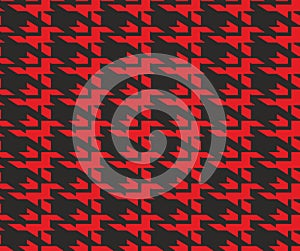 Seamless goose foot pattern,red background,geometric shapes. - vector