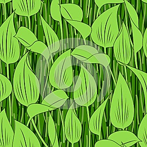 Seamless grass bog leaf background