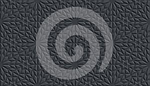 Seamless gray pattern in authentic arabian style, black mosaic.