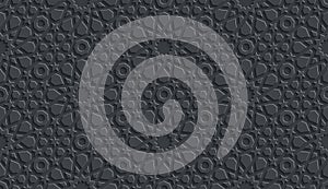 Seamless gray pattern in authentic arabian style, black mosaic.