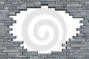 Seamless gray slate breakthrough hole wall texture