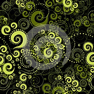 Seamless green abstarct twirl pattern