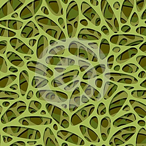 Seamless green background with irregularly shaped ellipses on sheet layers. photo
