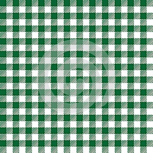 Seamless Green Checkered Fabric Pattern Background Texture