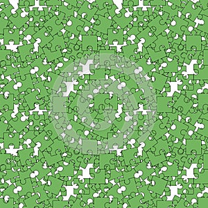 Seamless Green Jigsaw Pattern