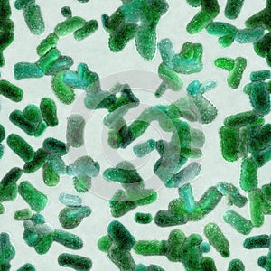Seamless green microorganisms pattern