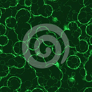 Seamless green microorganisms pattern