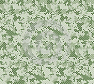 Seamless green pixel background.