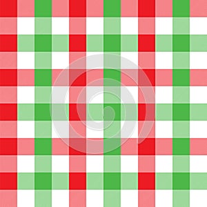 Seamless Green and Red Checkered Fabric Pattern Background Texture