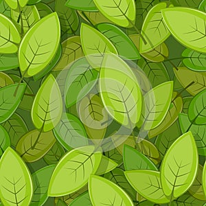 Seamless Green Spring Leaves Background