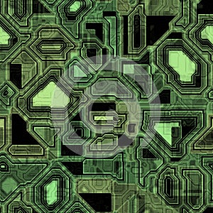 Seamless Green Techno Background