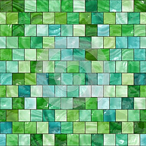 Seamless green tiles texture