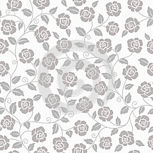 Seamless grey abstract floral background