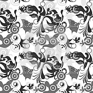 Seamless greyscale pattern photo