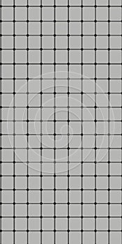 Seamless grid pattern with intersecting lines and dots on a light gray background