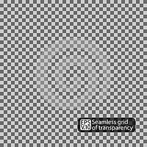 Seamless grid of transparency. Vector