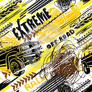 Seamless Grunge Offroad Pattern