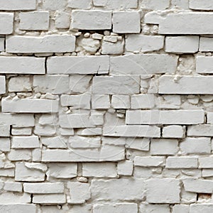 Seamless grunge texture of white brick wall