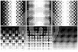 Seamless halftone square linear gradient vector set